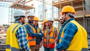 New Jersey General Contractor supervising teamwork on a bright construction site.