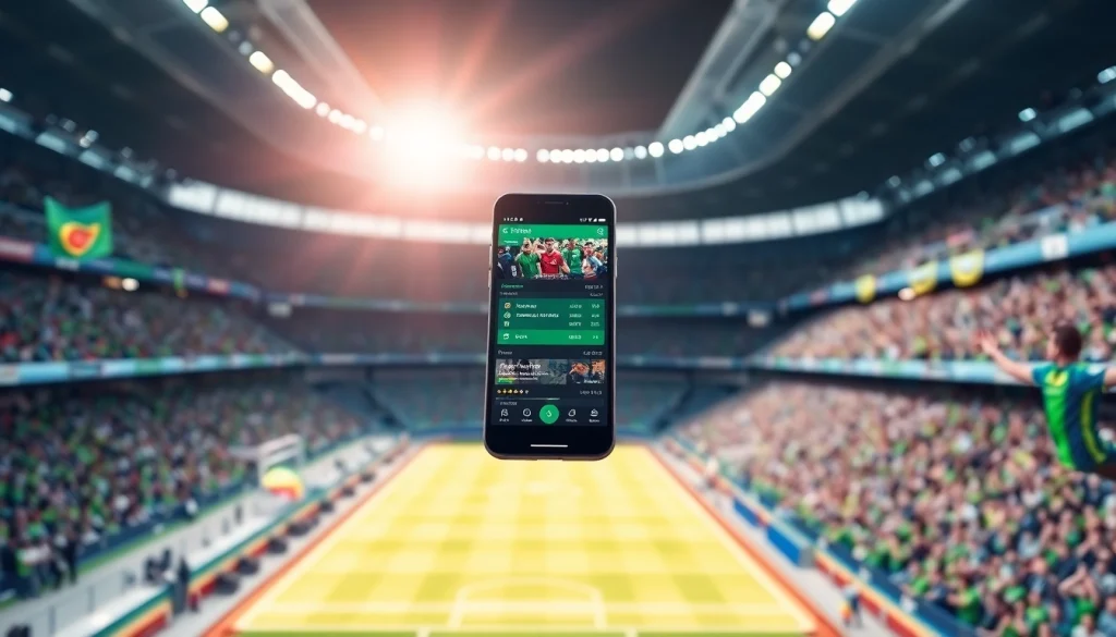Engaging view of the best sports betting sites in India displayed on a smartphone during a football match.