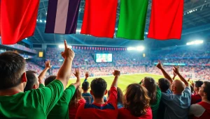 스포츠중계 레포츠 팬들이 활기찬 분위기 속에서 경기를 응원하는 모습