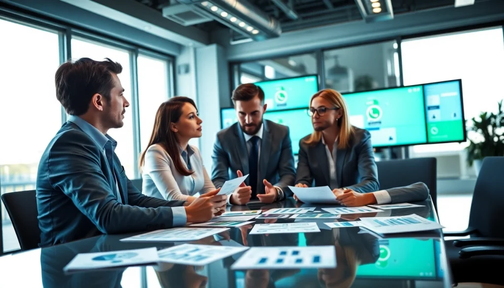 Discover What is a CRM for WhatsApp in a modern office with a business team analyzing customer data.