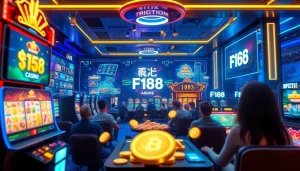 Engaging digital gambling scene emphasizing security and excitement with the keyword ลิงก์ F168.