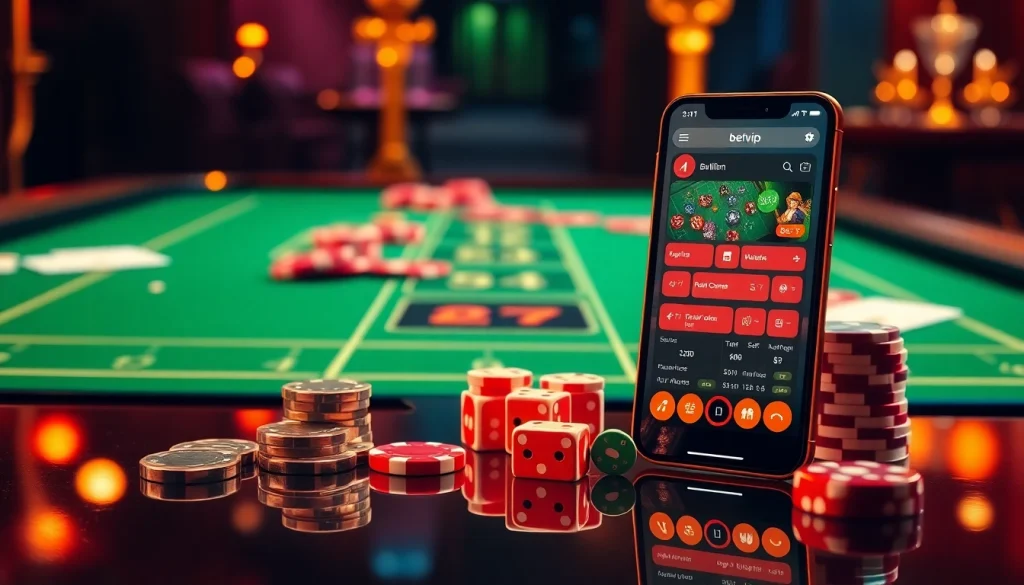 Thu hút người chơi bằng ứng dụng Bet VIP tại cảnh casino sang trọng đầy ắp yếu tố trò chơi sống động.