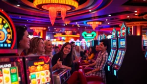 Menggairahkan pengalaman bermain walettoto di mesin slot kasino berwarna-warni.