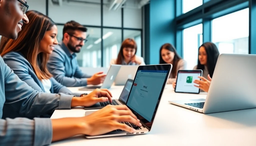 Engaging office collaboration using WPS下载 software with diverse professionals.