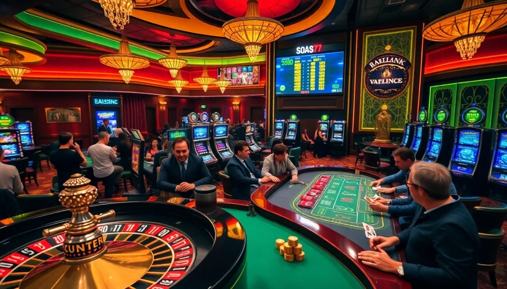 Experience the excitement of gambling at 여기여 with vibrant casino tables and engaging players.