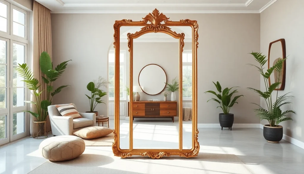 View the exquisite handcrafted designer mirrors available at https://merithome.co.uk in a contemporary living room setting.