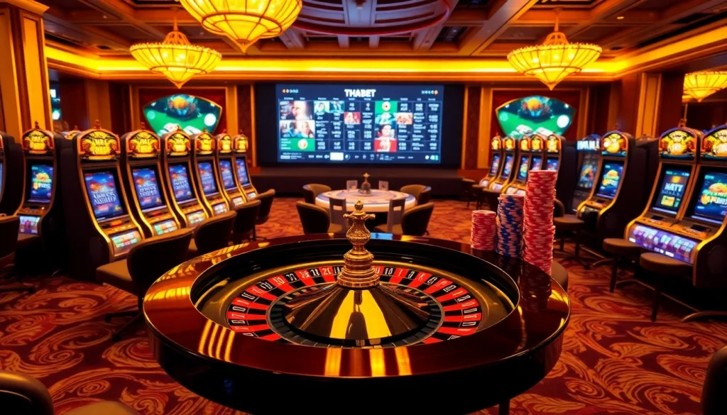 THABET offers an engaging and luxurious casino experience with vibrant roulette and slot games.