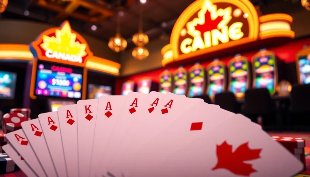Engaging visual representation of the best online casinos for Canada showcasing dynamic gaming elements.