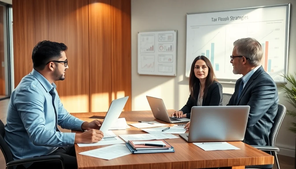 Engage with our Corporate Tax Consultancy in Abu Dhabi through expert advisory sessions in a modern office.