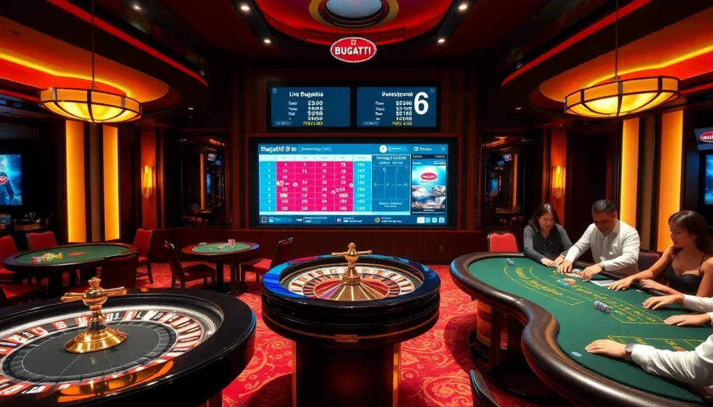 Experience excitement at Bugatti8 with thrilling games and luxurious casino decor.