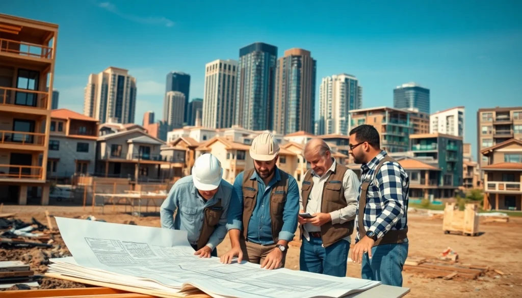 Builders working together on a project to highlight the Texas association of builders' collaborative spirit.