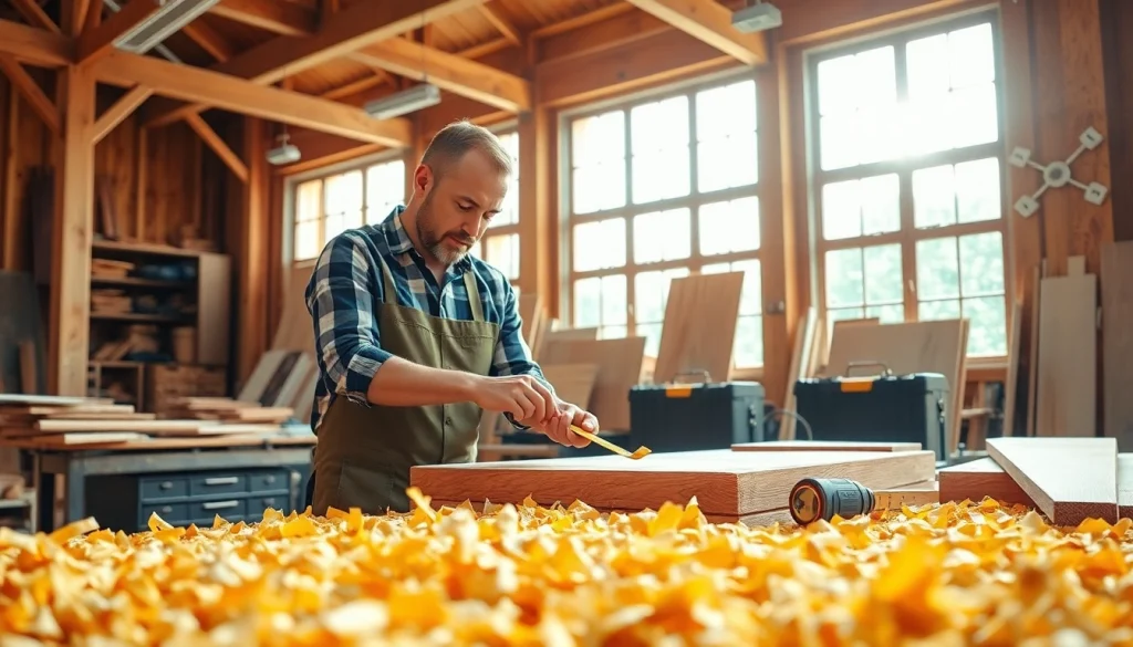 Engage in a Carpentry Apprenticeship Near Me seeing a professional carpenter at work.