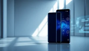 Samsung Galaxy S8 showcases smooth design, vibrant display, and innovative tech elements.