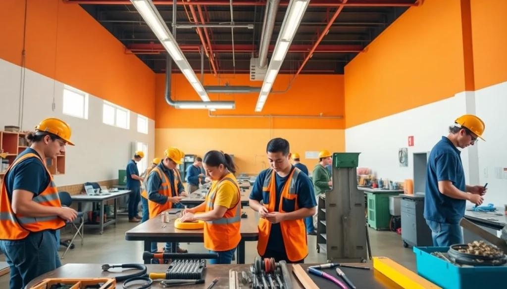 Students actively learning at trade schools Oahu in a modern educational setting.