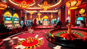 Experience the thrill of the game 98win with vibrant casino elements capturing excitement and luxury.