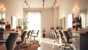 Salon Craiova with modern design and inviting atmosphere welcoming clients.