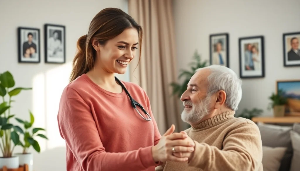 Experience quality senior care austin tx with dedicated caregivers supporting elderly clients in a warm home setting.