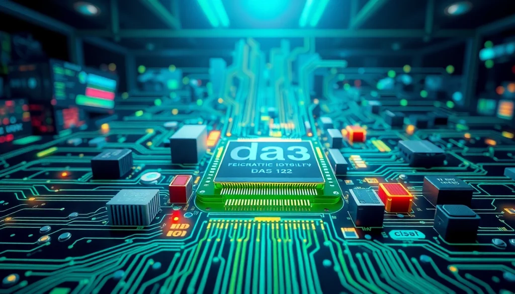 Explore the features of das 142 technology in a clear and engaging schematic diagram.