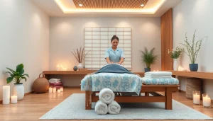 Relaxing 출장안마 session in a serene spa setting with professional therapist.