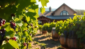 Experience the charm of Winery Sacramento, featuring lush vineyards and a serene tasting room atmosphere.