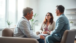 Visiting a clinic for fecondazione consultations with a supportive doctor in a soothing environment.