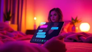 Engaging interface of an NSFW character AI chatbot on a modern device, showcasing vibrant chat interactions.