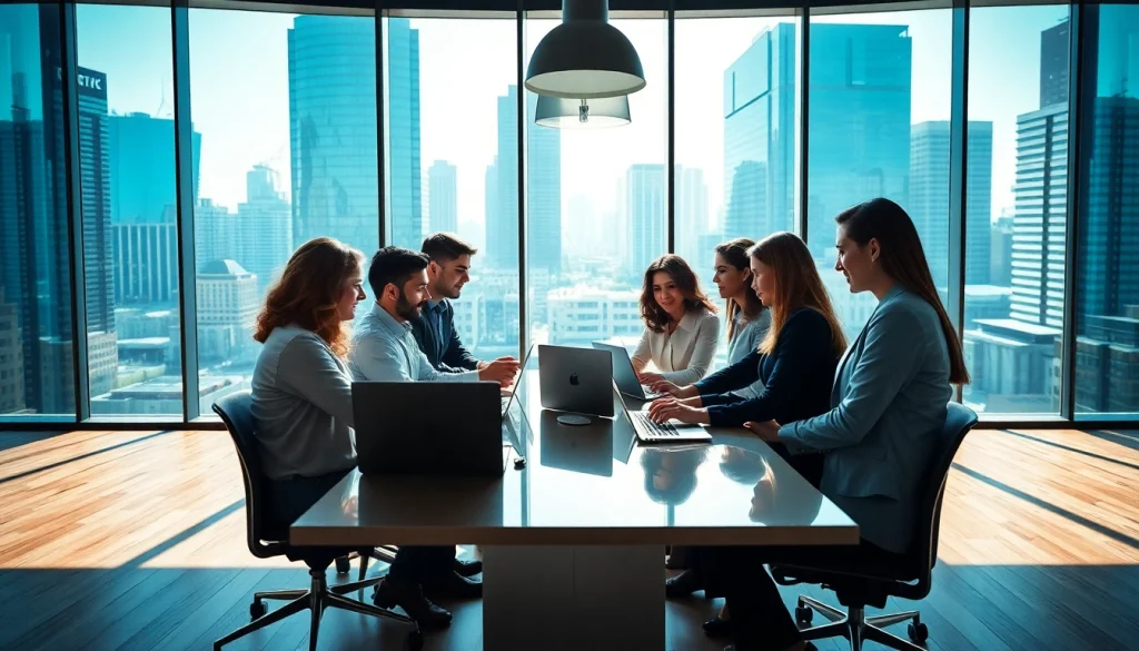 Dynamic meeting on managed it support services in a modern office with diverse team members collaborating.