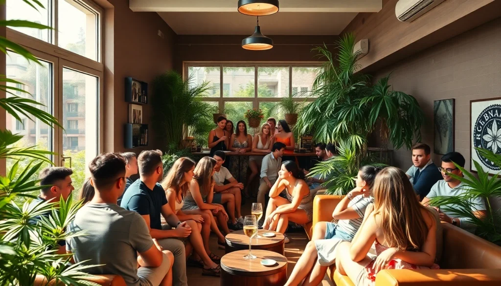 Profitez de l'ambiance conviviale du Club Cannabis Madrid avec ses membres sociables.