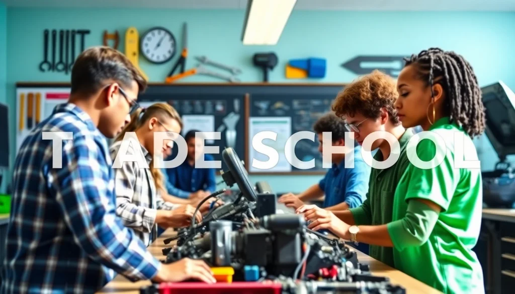 Students learning automotive skills at a Trade School In Tennessee, where education meets hands-on training.