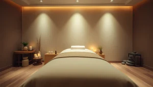 Experience relaxation with 서울출장마사지 services in a tranquil massage room setting.