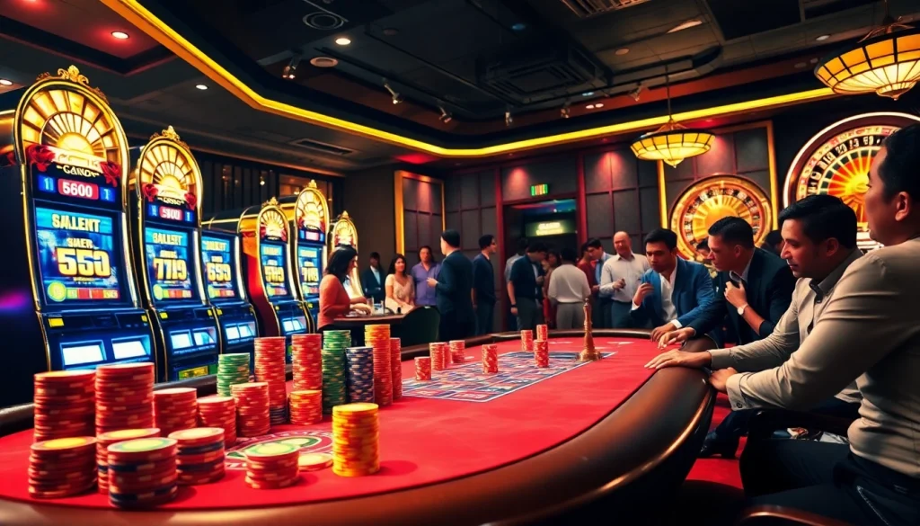 Experience the excitement of gg88 gaming with vibrant casino tables and colorful chips.