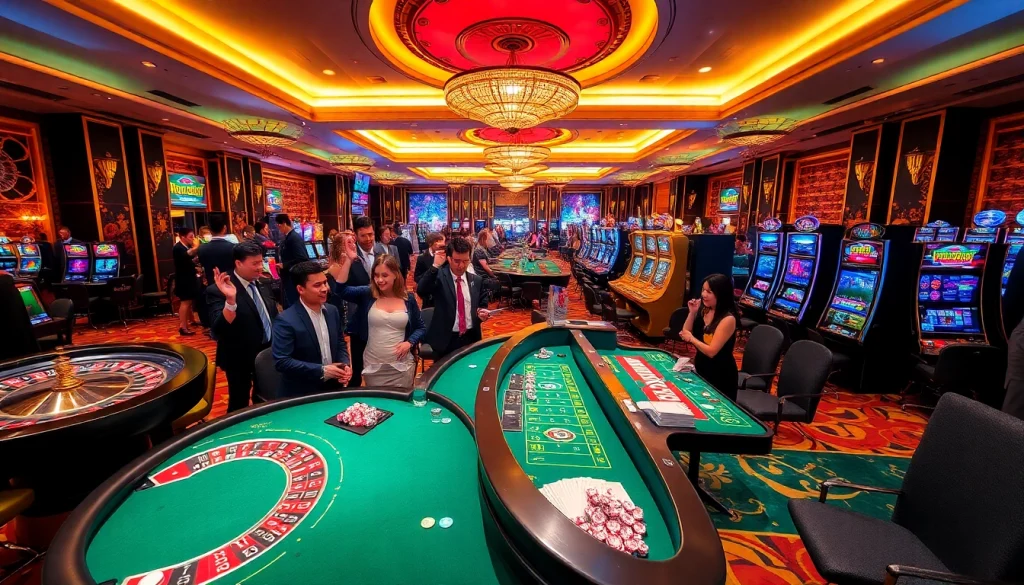 Experience thrilling gameplay at rr88 kjc with luxurious casino tables and vibrant gaming action.