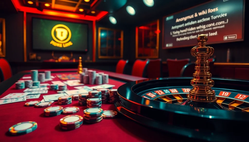 Playing poker with hidden wiki onion references in a luxurious underground casino scene.