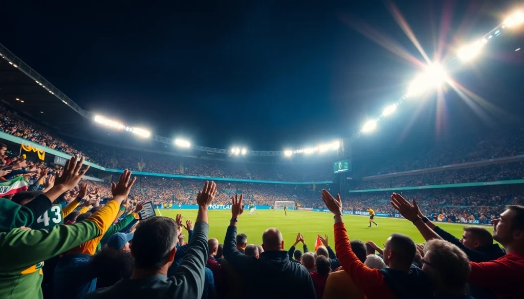 ติดตาม ผลบอลสดthscore ในสนามฟุตบอลเต็มไปด้วยแฟนคลับที่ตื่นเต้น