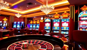 Experience the thrill of raja toto88 at a luxurious casino table filled with vibrant chips and machines.