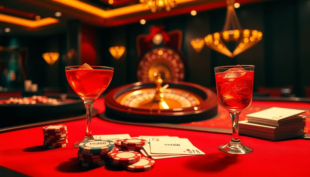 Engaging casino scene highlighting vn168 poker chips and intense gaming excitement.