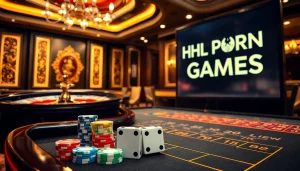 Experience thrilling gameplay in HTML porn games while betting at an upscale casino table.