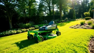 Discover quality zero turn mowers for sale, featuring a sleek design in an outdoor setting.