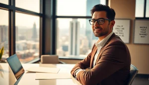 Engaging business coach los Angeles discussing strategies in a bright office