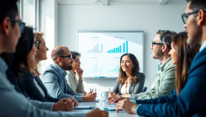 Engaging professionals discussing competitive intelligence faqs in a modern office setting.