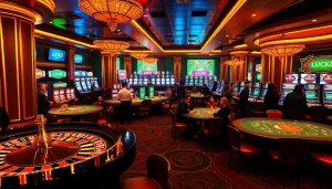 Experience the excitement of LUCK8 Casino with players enjoying high-stakes poker and roulette.