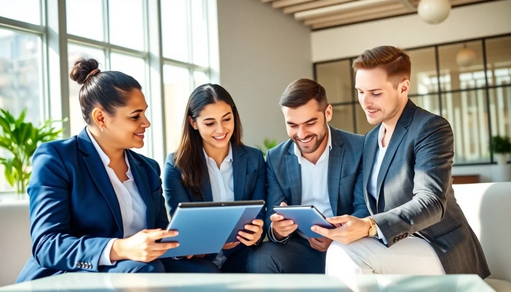 Team using WhatsApp Smart CRM to enhance collaboration and efficiency in a bright office.