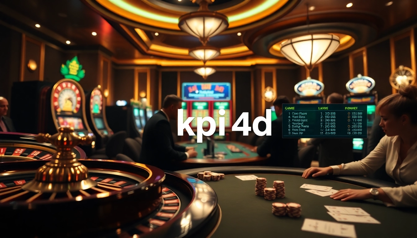 KPI4D gamblers strategize at a luxury casino table, surrounded by poker chips and a roulette wheel.