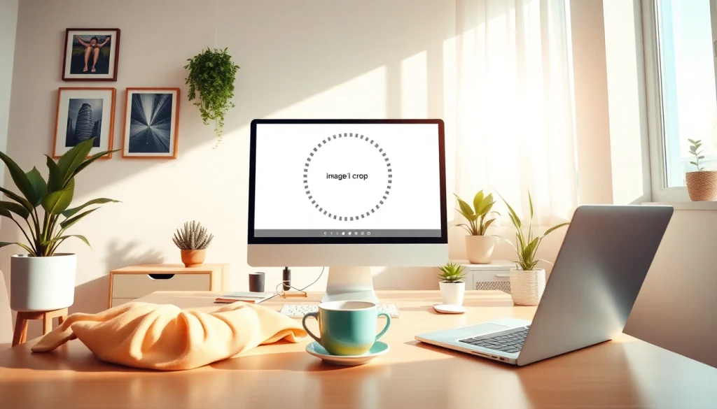 Effortlessly perform an image circle crop with a user-friendly online tool in a creative workspace.