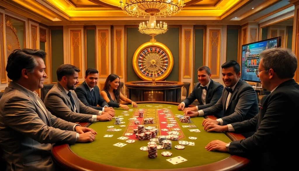 Vivez l'excitation du meilleur casino en ligne avec un jeu de poker vibrant présentant des éléments luxueux.