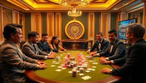 Vivez l'excitation du meilleur casino en ligne avec un jeu de poker vibrant présentant des éléments luxueux.