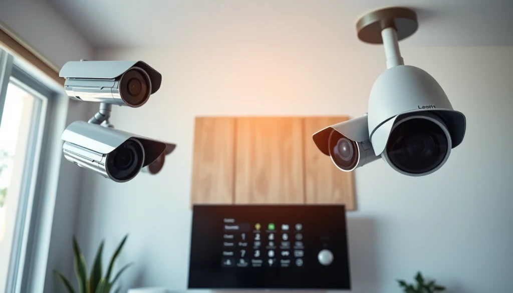 Instalación de alarmas de seguridad de alta tecnología en un entorno doméstico moderno, que muestra tecnología de seguridad avanzada.