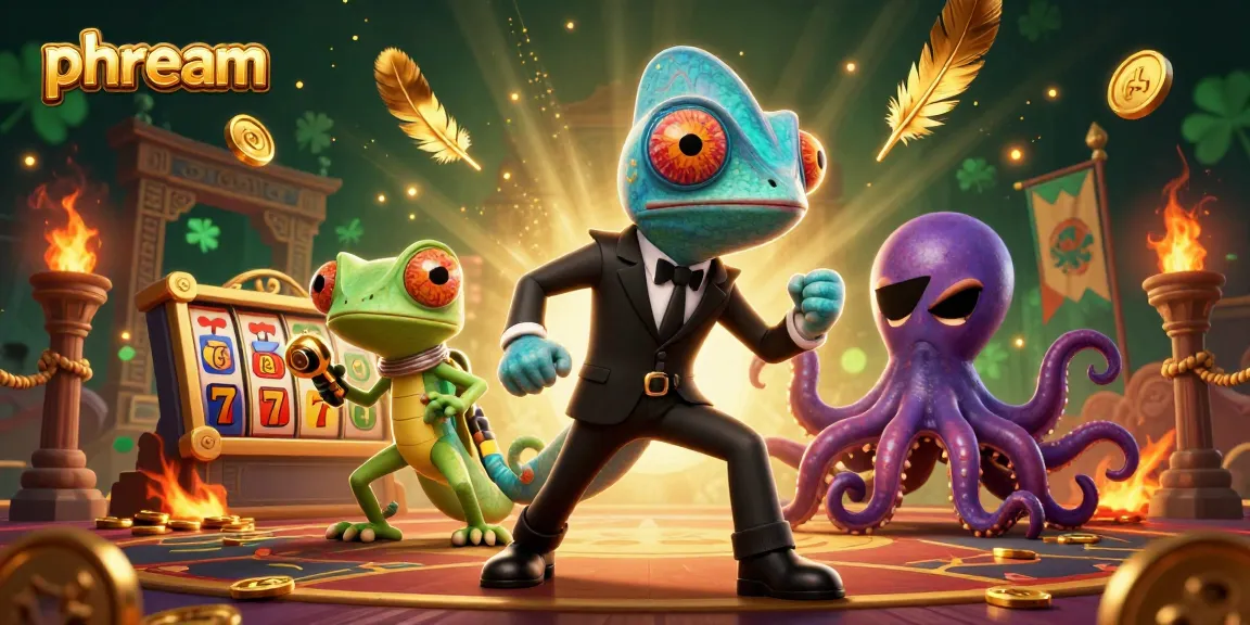 Engage with phdream's thrilling slot action starring a chameleon, gecko, and octopus.