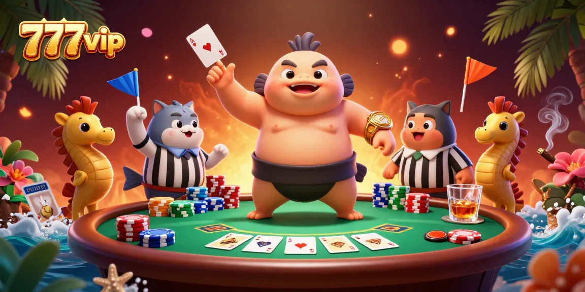Experience thrilling action with 777vip's dynamic underwater poker scene featuring vibrant characters and elements.