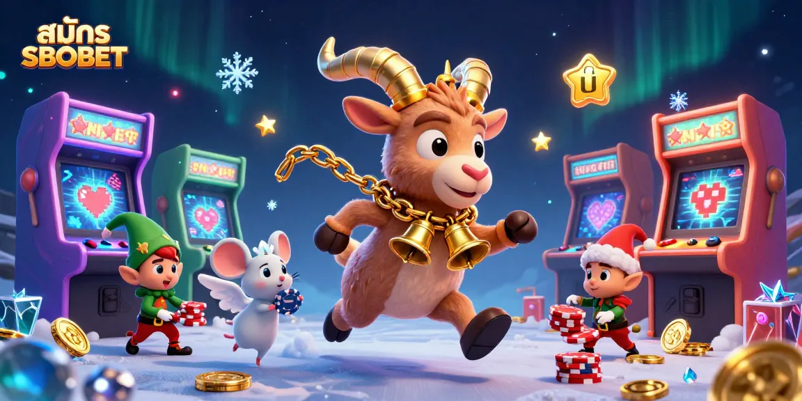 Experience exciting gameplay by สมัคร SBOBET in a vibrant 3D casino illustrated scene filled with characters.